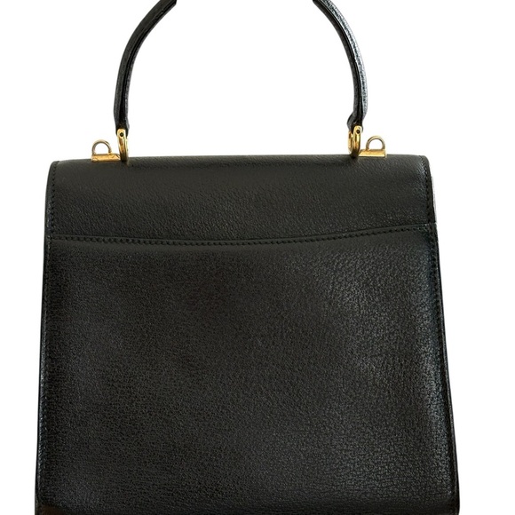 Vintage from 1960 Gucci Lady padlock  top handle black leather 100% authentic - Picture 3 of 17